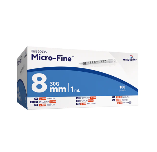 Microfine 1ml Insulin Needle U100 30g x 8mm