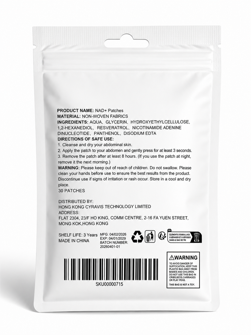 NAD+ & Resveratrol Boost Patches (30 pack)