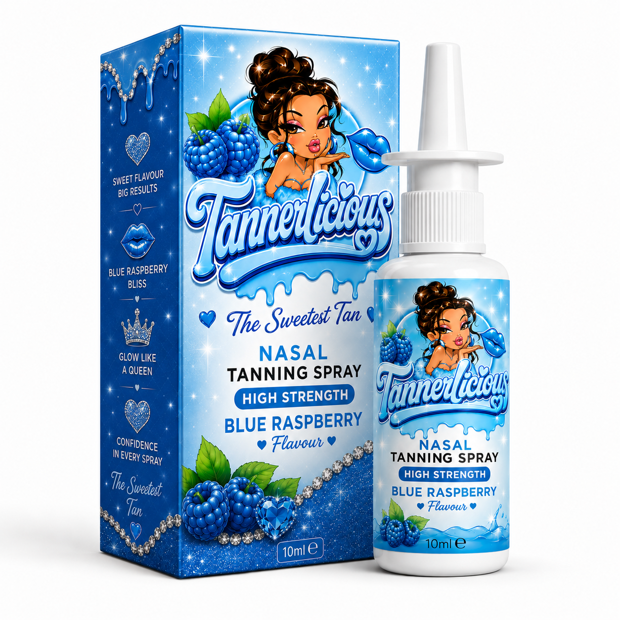 Tannerlicious Flavoured Nasal Tanning Spray 10ml - Blue Raspberry